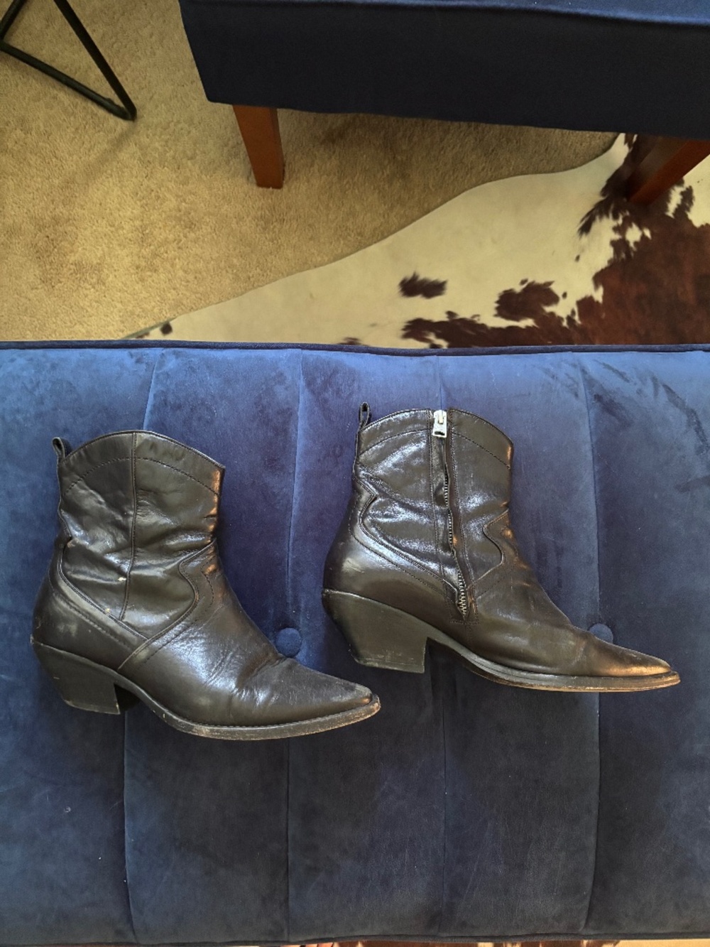 AllSaints Black Ankle Boots Size 39/8.5